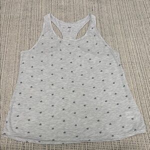 Dip Women’s Gray Patterned Women's Tank Top with Aloe Plants SZ Large